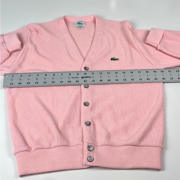 Vintage Izod Lacoste Cardigan Sweater Mens Size Small Pink Casual - Picture 12 of 12
